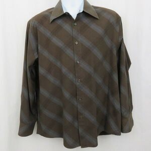 Eighty Eight Blue Brown Plaid Shirt Long Sleeve